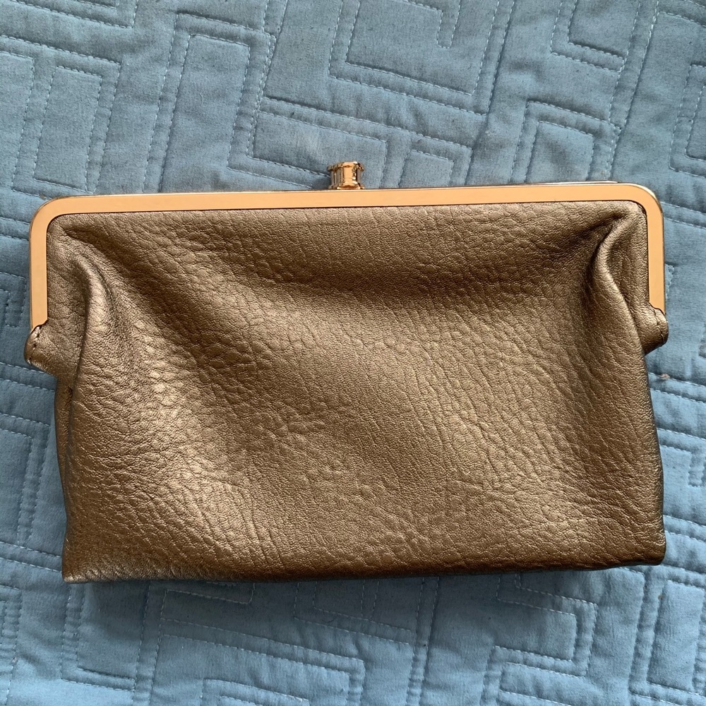 New Metallic leather Nordstrom Clutch mini bag